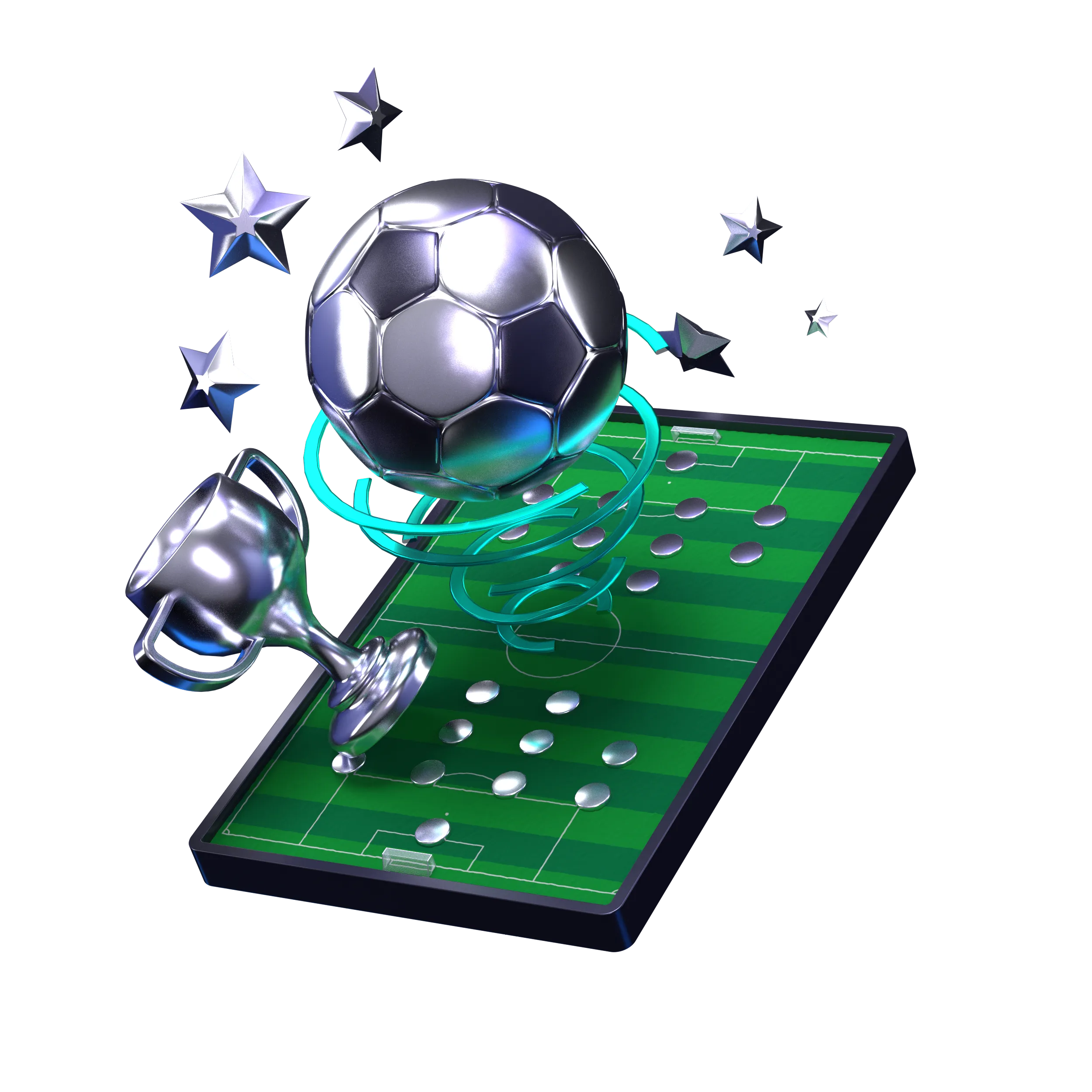 Football Trophy and Field